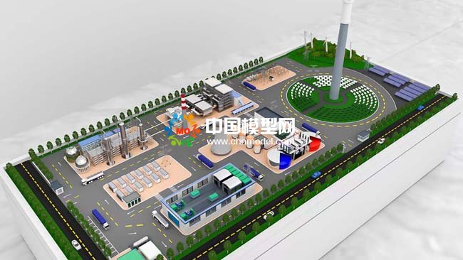 太陽能聚光發(fā)電及新能源場景應用沙盤模型效果圖