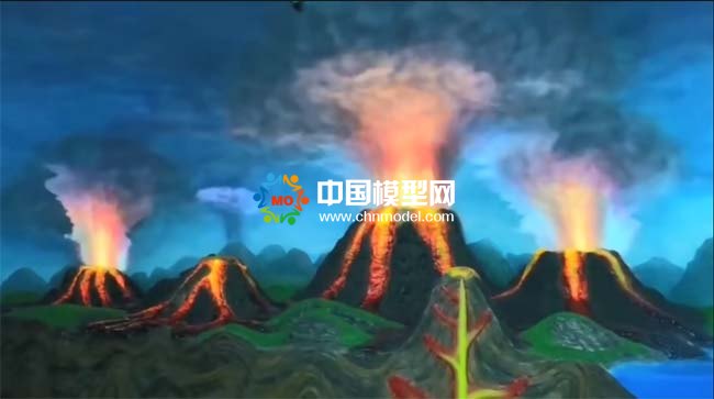 火山噴發(fā)場(chǎng)景沙盤(pán)模型